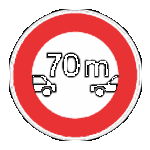 ممنوع السير وراء سيارة أخرى على بعد أقل من المحدد